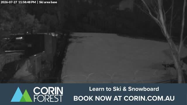 Corin Forest Ski Area Live snow cam captured at 27 July 2026 at 11:59 pm AEST