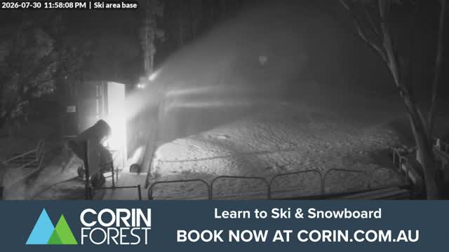 Corin Forest Ski Area Live snow cam captured at 30 July 2026 at 11:58 pm AEST