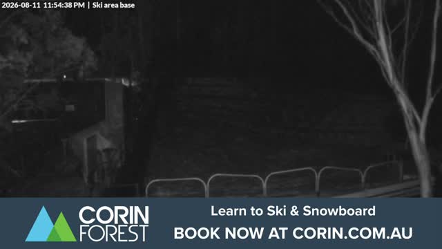 Corin Forest Ski Area Live snow cam captured at 11 August 2026 at 11:55 pm AEST