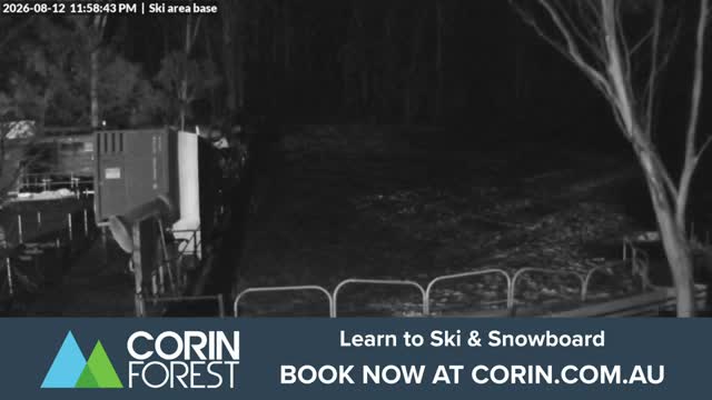 Corin Forest Ski Area Live snow cam captured at 12 August 2026 at 11:59 pm AEST
