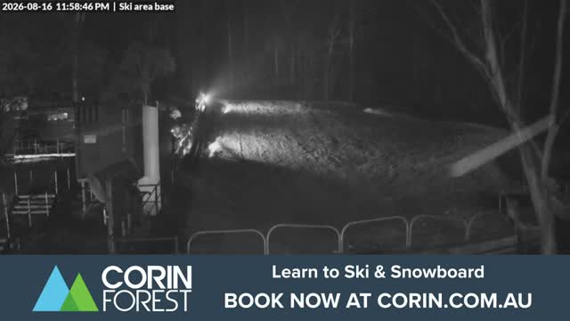 Corin Forest Ski Area Live snow cam captured at 16 August 2026 at 11:59 pm AEST