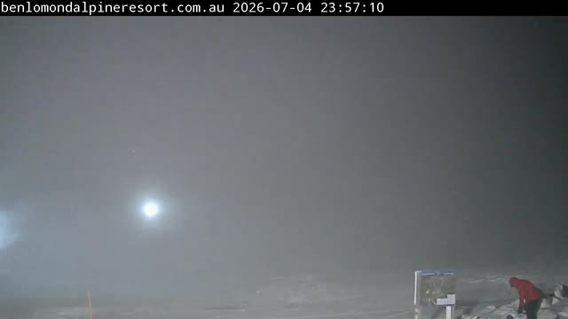 Ben Lomond Summit / Front Valley snow cam captured at 4 July 2026 at 11:57 pm AEST