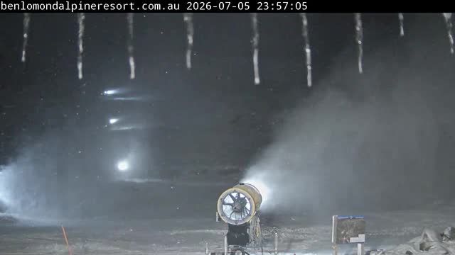 Ben Lomond Summit / Front Valley snow cam captured at 5 July 2026 at 11:57 pm AEST
