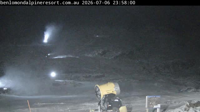 Ben Lomond Summit / Front Valley snow cam captured at 6 July 2026 at 11:58 pm AEST