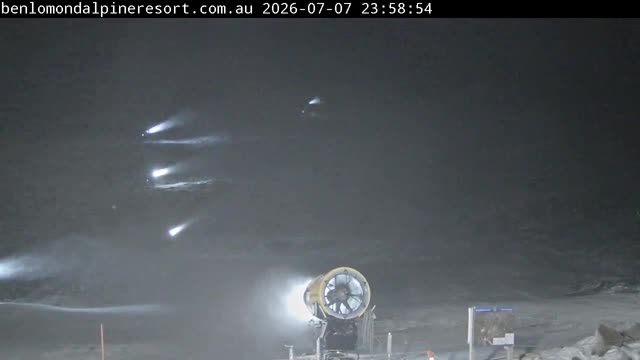 Ben Lomond Summit / Front Valley snow cam captured at 7 July 2026 at 11:59 pm AEST