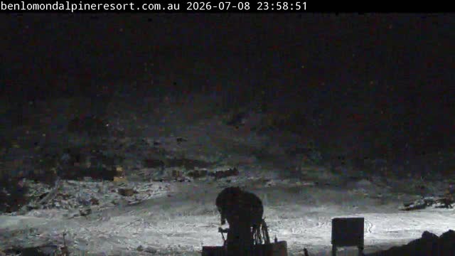 Ben Lomond Summit / Front Valley snow cam captured at 8 July 2026 at 11:59 pm AEST