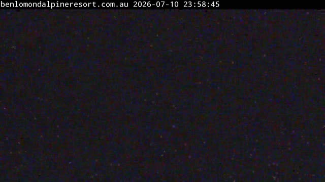 Ben Lomond Summit / Front Valley snow cam captured at 10 July 2026 at 11:59 pm AEST