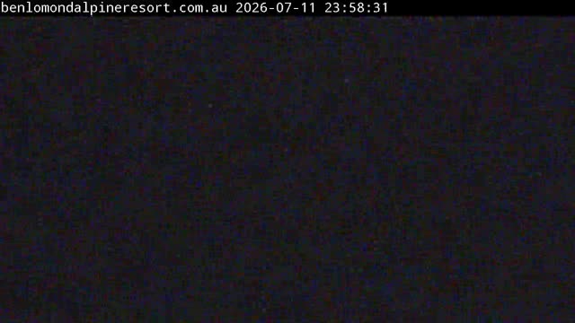 Ben Lomond Summit / Front Valley snow cam captured at 11 July 2026 at 11:59 pm AEST