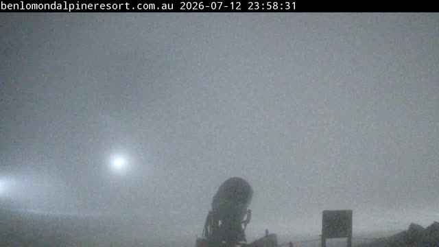 Ben Lomond Summit / Front Valley snow cam captured at 12 July 2026 at 11:58 pm AEST