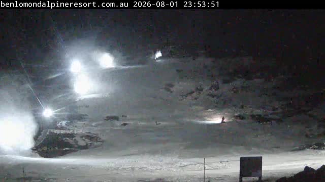 Ben Lomond Summit / Front Valley snow cam captured at 1 August 2026 at 11:54 pm AEST
