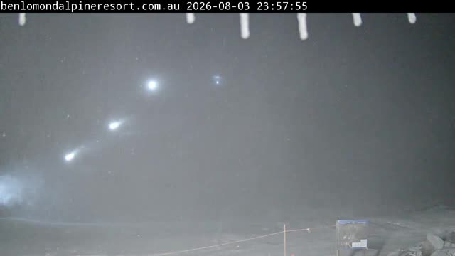 Ben Lomond Summit / Front Valley snow cam captured at 3 August 2026 at 11:58 pm AEST