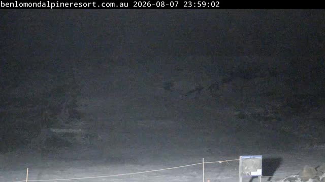 Ben Lomond Summit / Front Valley snow cam captured at 7 August 2026 at 11:59 pm AEST