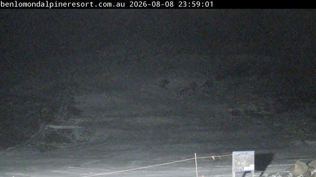 Ben Lomond Summit / Front Valley snow cam captured at 8 August 2026 at 11:59 pm AEST
