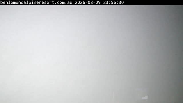 Ben Lomond Summit / Front Valley snow cam captured at 9 August 2026 at 11:56 pm AEST