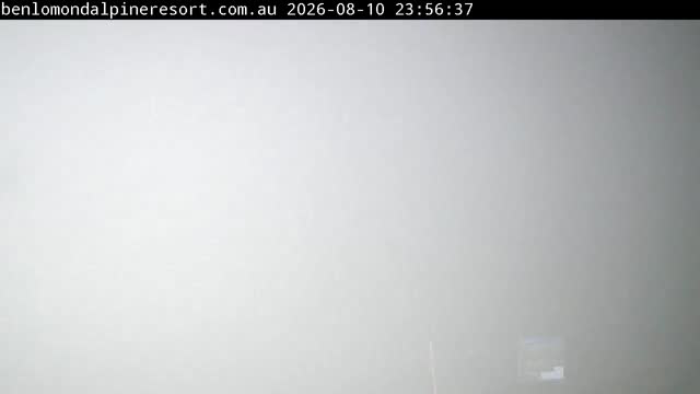 Ben Lomond Summit / Front Valley snow cam captured at 10 August 2026 at 11:57 pm AEST