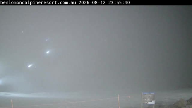 Ben Lomond Summit / Front Valley snow cam captured at 12 August 2026 at 11:56 pm AEST