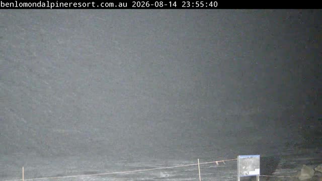 Ben Lomond Summit / Front Valley snow cam captured at 14 August 2026 at 11:56 pm AEST