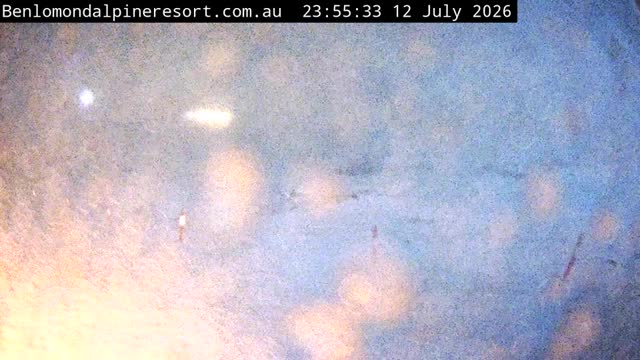 Ben Lomond Toboggan Area / Village Poma snow cam captured at 12 July 2026 at 11:55 pm AEST
