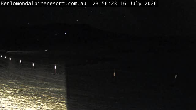 Ben Lomond Toboggan Area / Village Poma snow cam captured at 16 July 2026 at 11:56 pm AEST