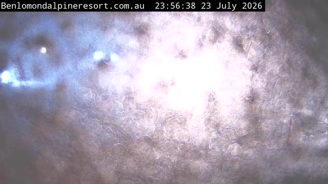 Ben Lomond Toboggan Area / Village Poma snow cam captured at 23 July 2026 at 11:57 pm AEST