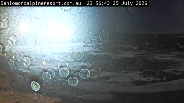 Ben Lomond Toboggan Area / Village Poma snow cam captured at 25 July 2026 at 11:57 pm AEST