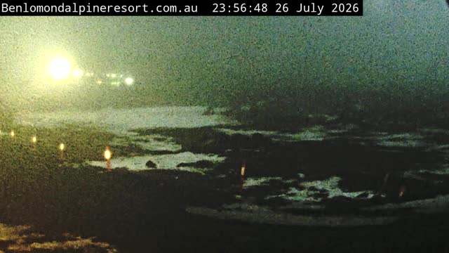 Ben Lomond Toboggan Area / Village Poma snow cam captured at 26 July 2026 at 11:57 pm AEST
