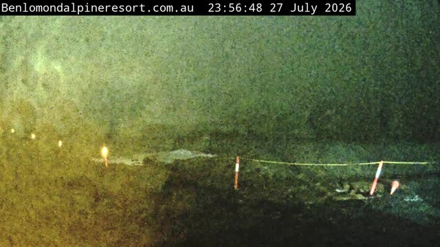 Ben Lomond Toboggan Area / Village Poma snow cam captured at 27 July 2026 at 11:57 pm AEST