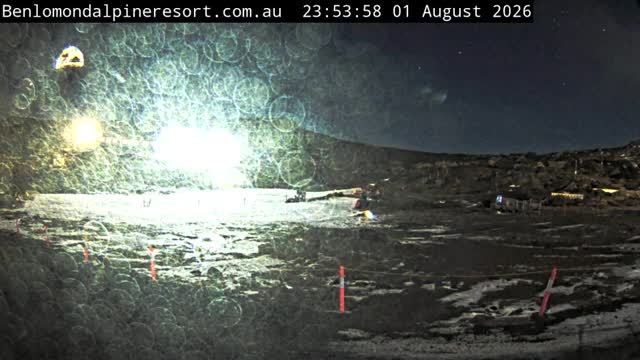 Ben Lomond Toboggan Area / Village Poma snow cam captured at 1 August 2026 at 11:54 pm AEST