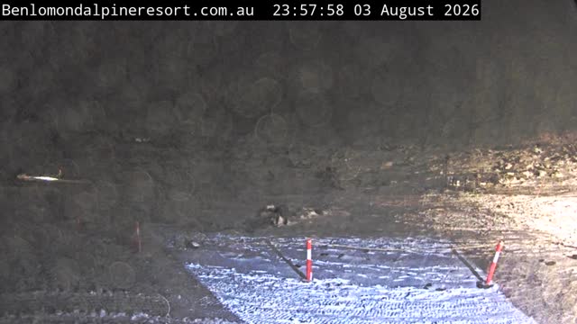 Ben Lomond Toboggan Area / Village Poma snow cam captured at 3 August 2026 at 11:58 pm AEST