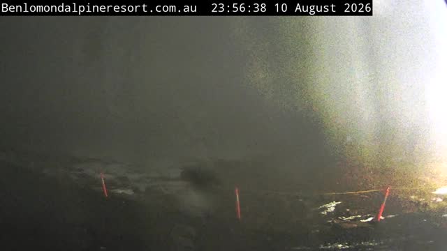 Ben Lomond Toboggan Area / Village Poma snow cam captured at 10 August 2026 at 11:56 pm AEST
