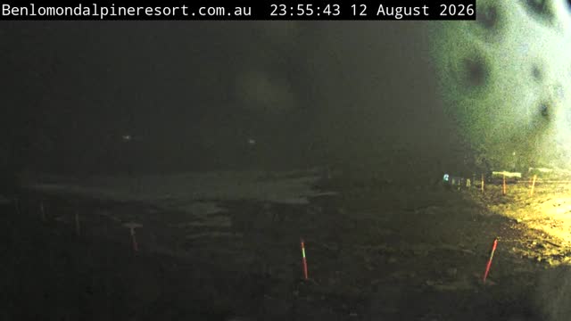 Ben Lomond Toboggan Area / Village Poma snow cam captured at 12 August 2026 at 11:56 pm AEST