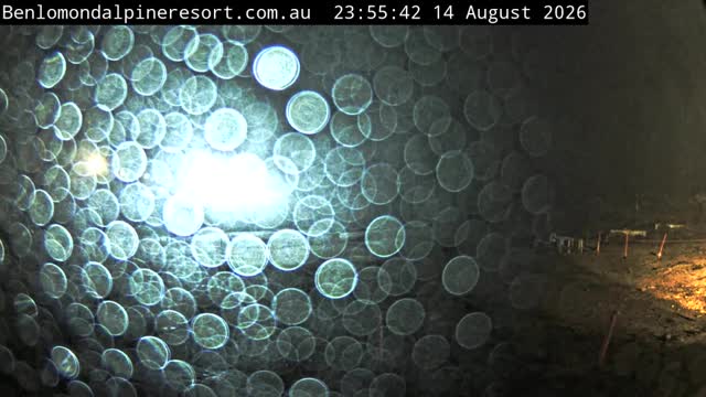 Ben Lomond Toboggan Area / Village Poma snow cam captured at 14 August 2026 at 11:56 pm AEST