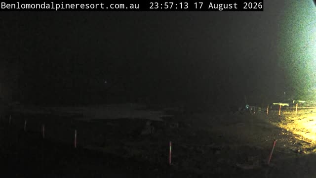 Ben Lomond Toboggan Area / Village Poma snow cam captured at 17 August 2026 at 11:57 pm AEST