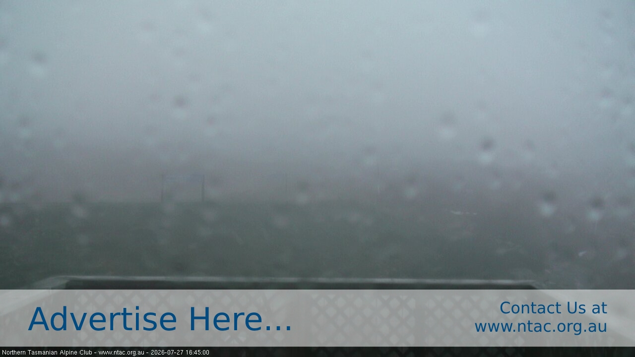 Ben Lomond NTAC Top Slopes snow cam captured at 27 July 2026 at 4:49 pm AEST
