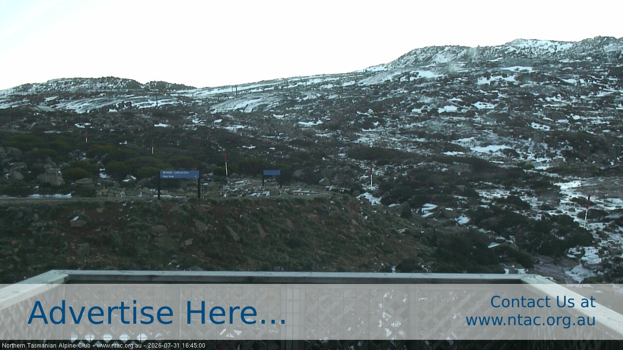 Ben Lomond NTAC Top Slopes snow cam captured at 31 July 2026 at 4:49 pm AEST